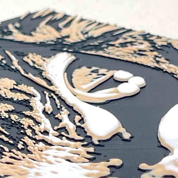 Cat Silhouette Wall Art: Textured Realistic Feline Print, 7.5in Square - Picture 6 of 9